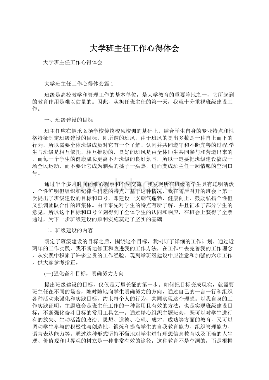 大学班主任工作心得体会.docx