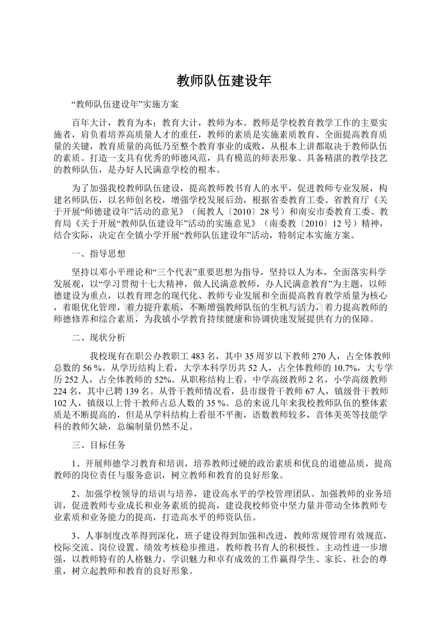 教师队伍建设年.docx