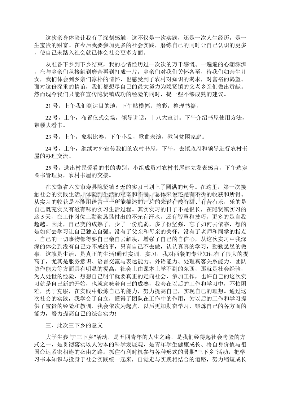 大学生暑期三下乡实践报告范文3000字Word文档格式.docx_第3页