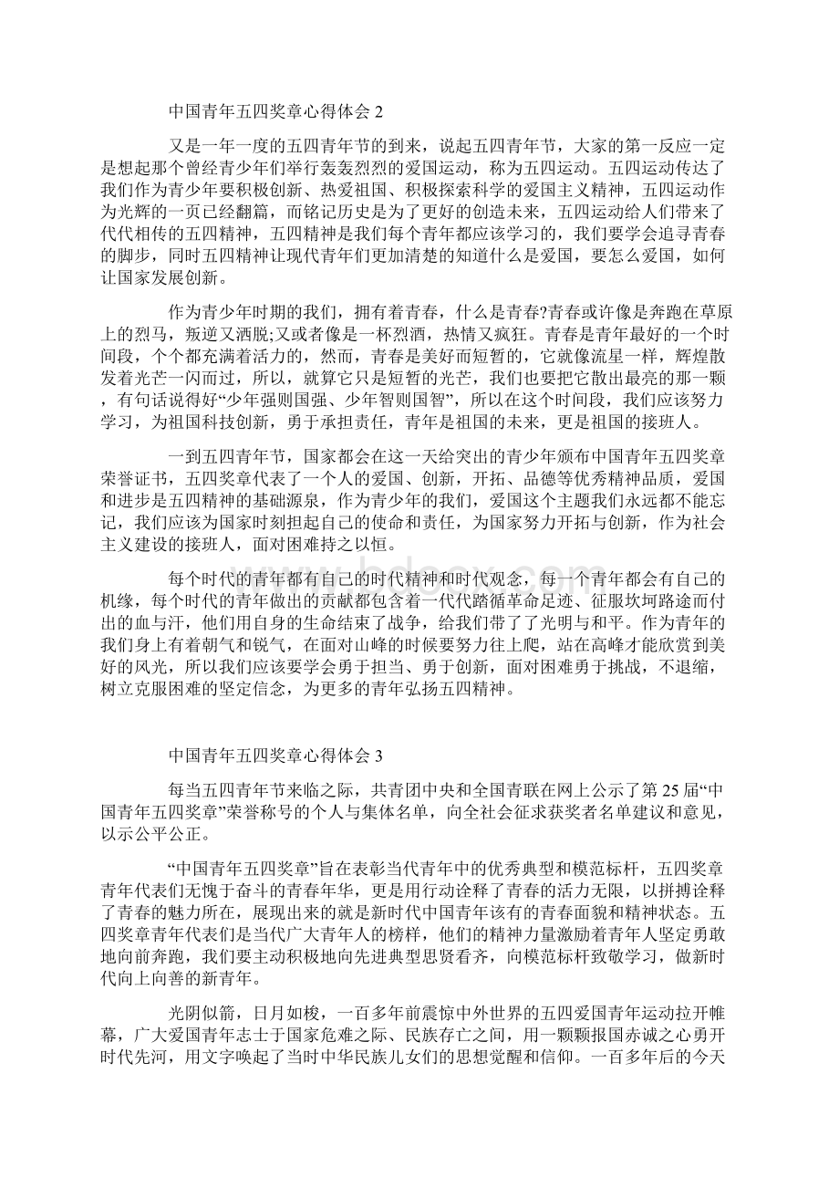 中国青年五四奖章心得体会800字文档格式.docx_第2页