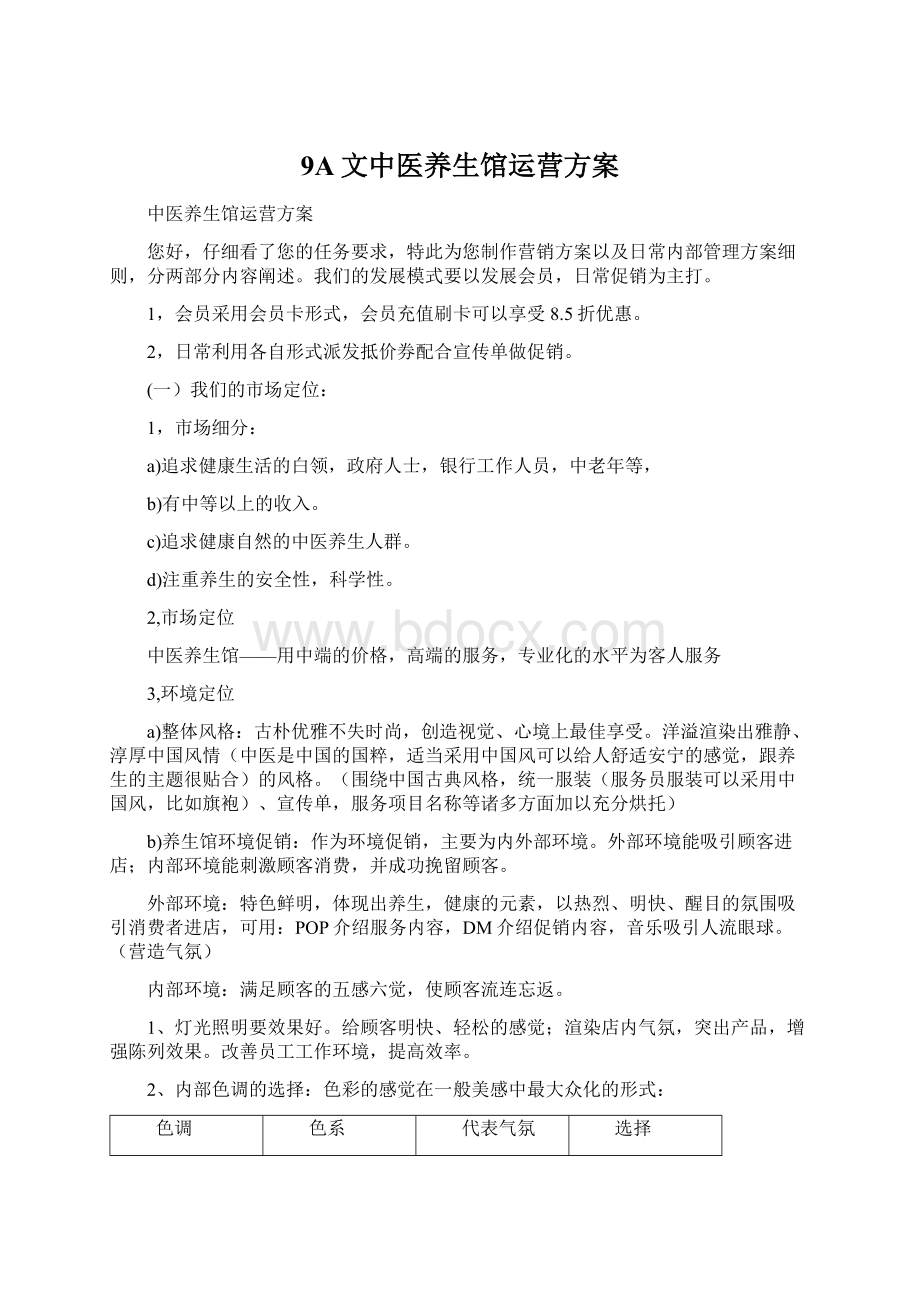 9A文中医养生馆运营方案文档格式.docx