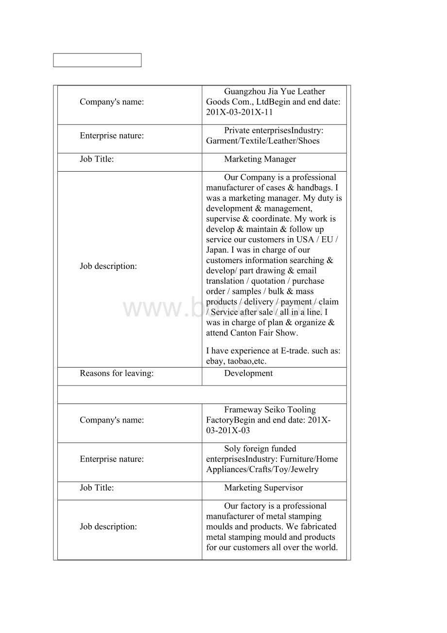 采购经理求职英文简历模板精选word文档 10页.docx_第2页