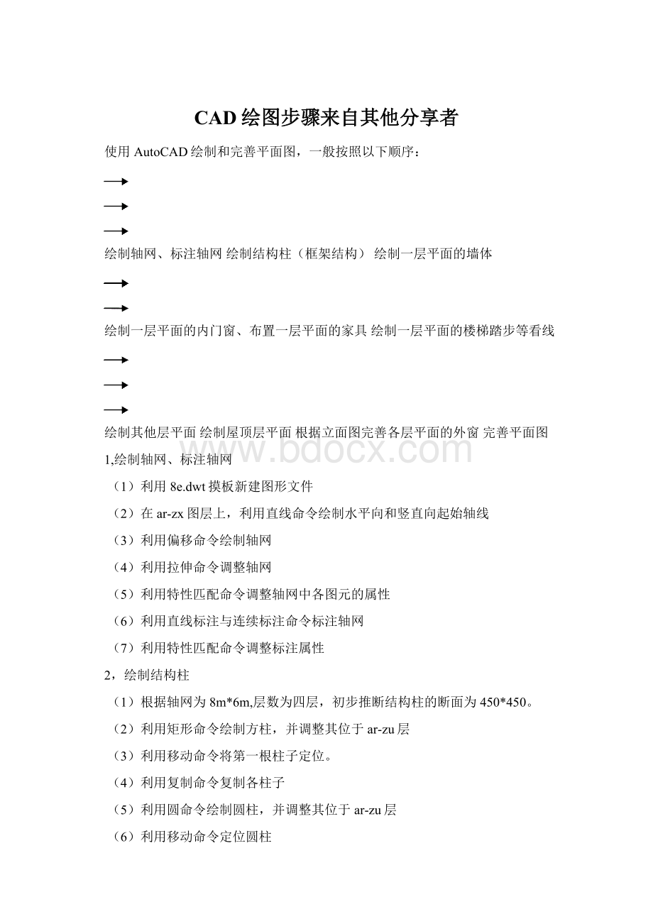 CAD绘图步骤来自其他分享者Word文档格式.docx_第1页