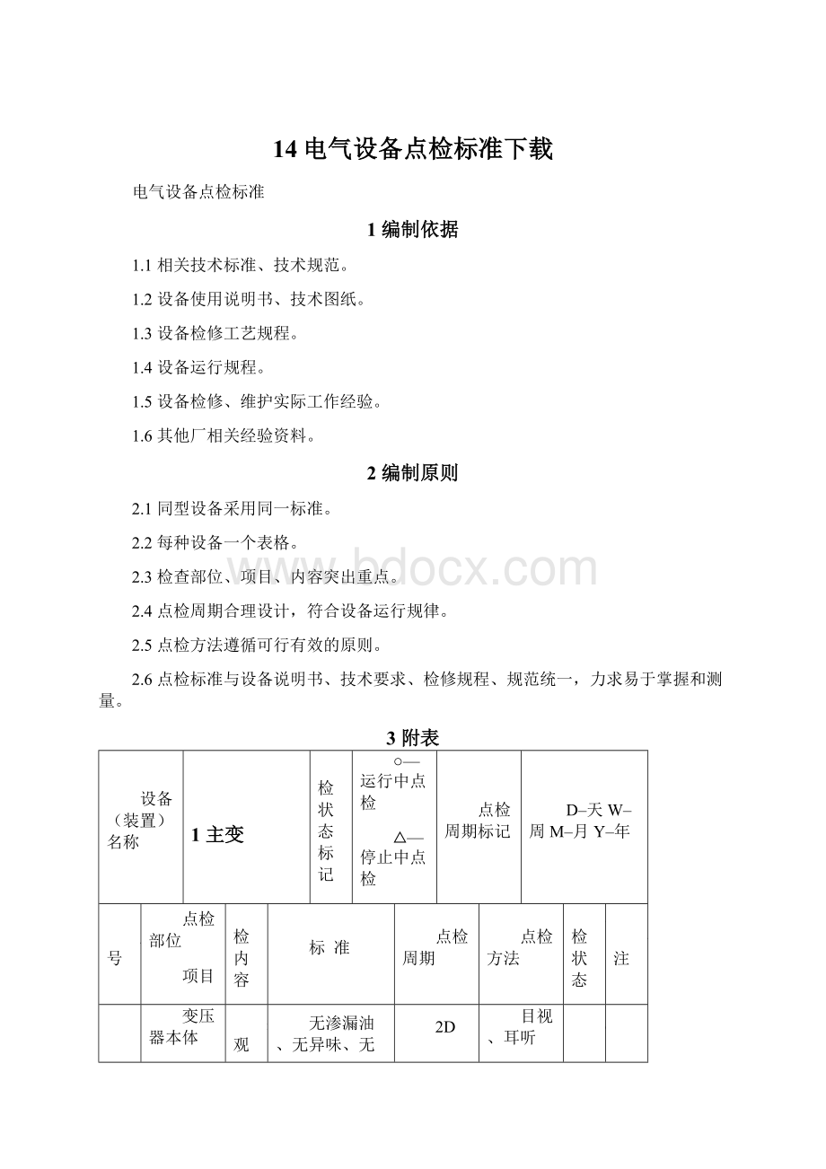 14电气设备点检标准下载Word下载.docx_第1页