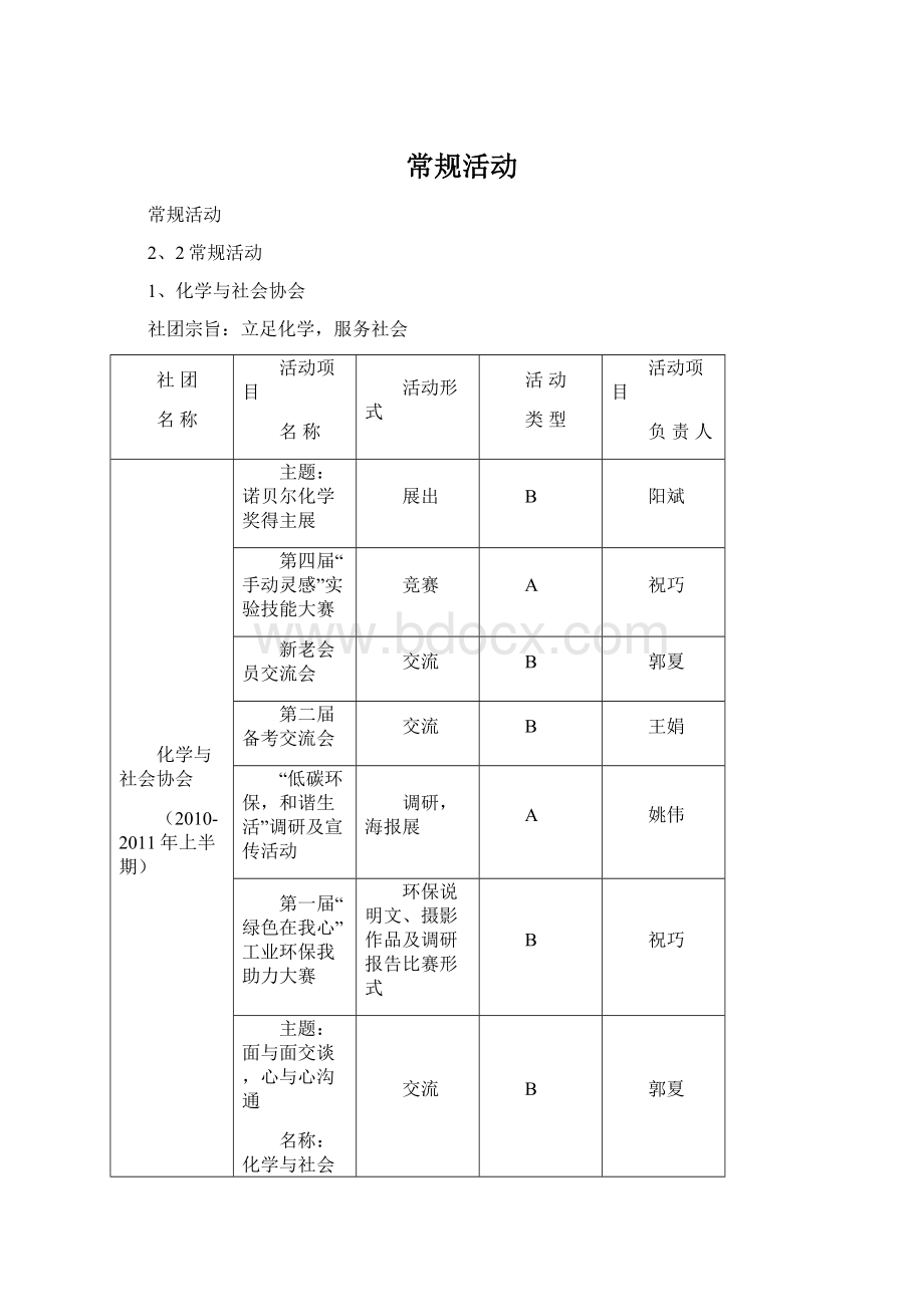 常规活动Word格式文档下载.docx