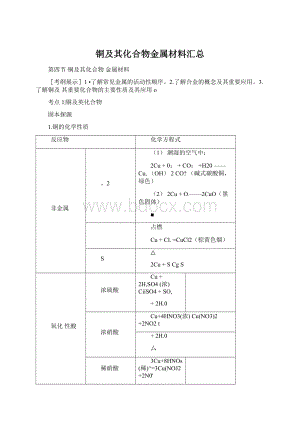 铜及其化合物金属材料汇总.docx