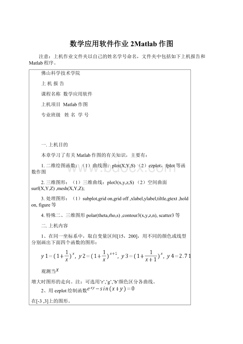 数学应用软件作业2Matlab作图Word格式.docx_第1页