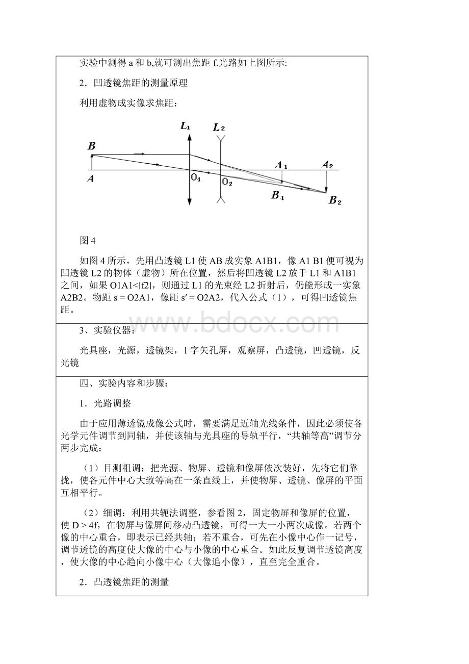 南昌大学薄透镜焦距的测量实验报告.docx_第3页