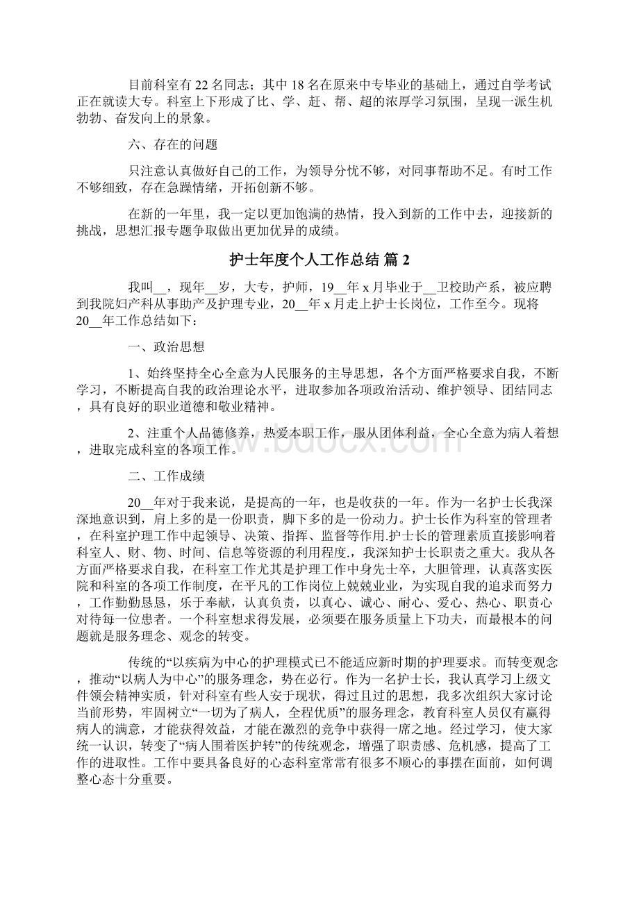 护士年度个人工作总结四篇文档格式.docx_第2页