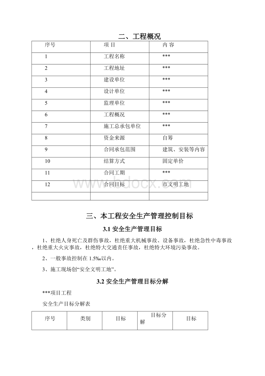 工程项目安全生产管理策划书Word文档格式.docx_第2页