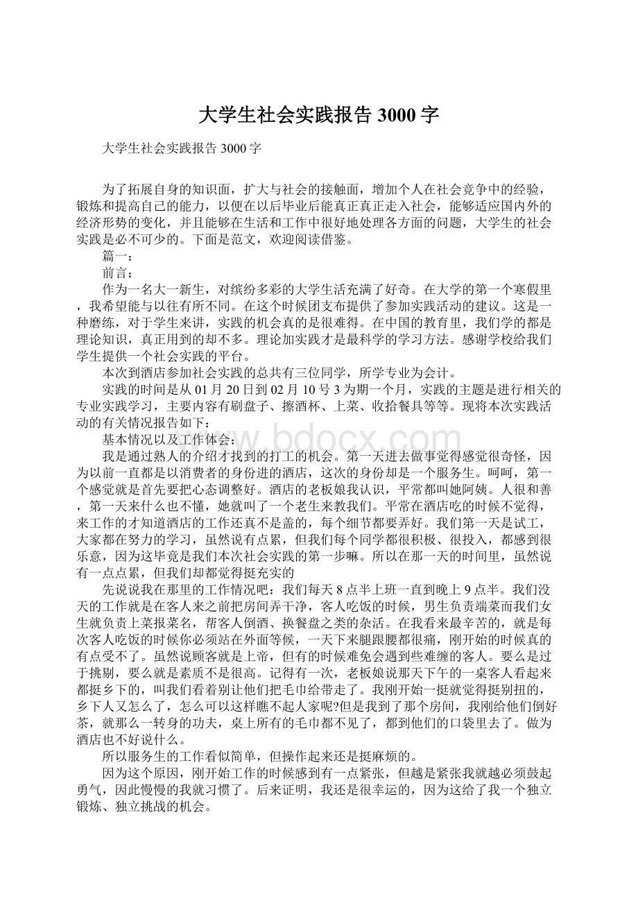 大学生社会实践报告3000字Word文档下载推荐.docx_第1页