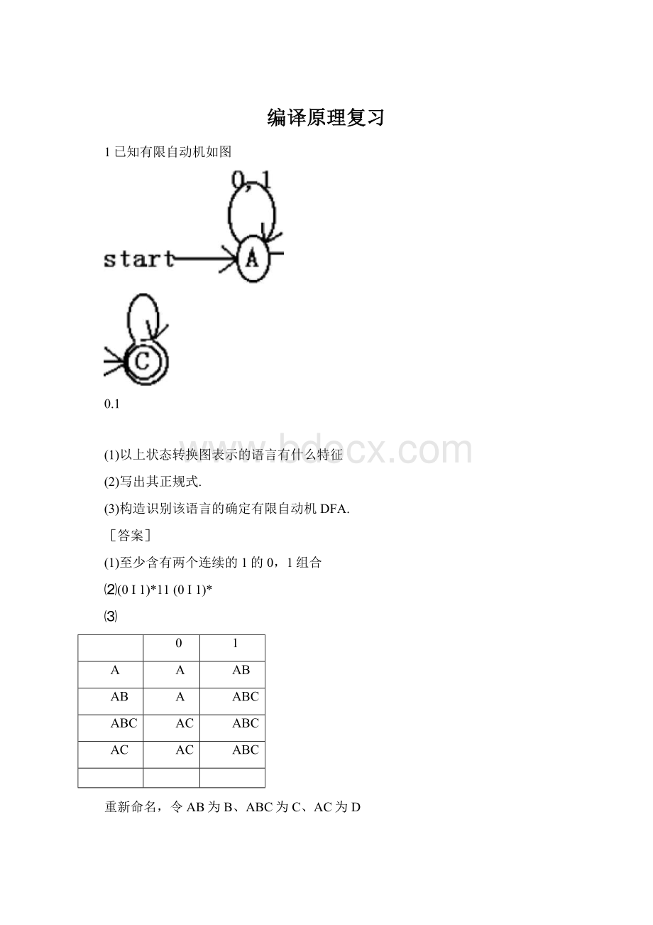 编译原理复习Word文件下载.docx