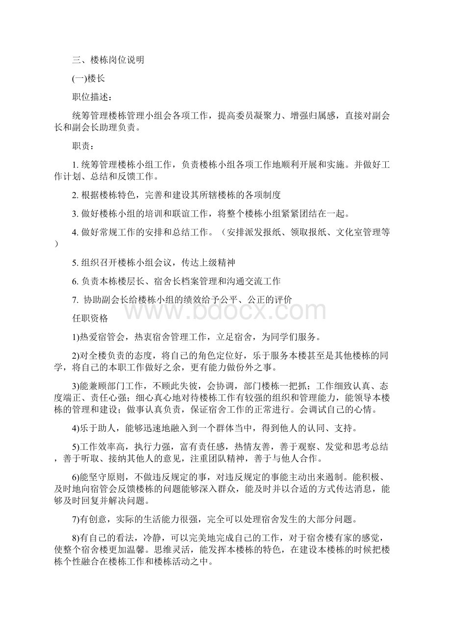 宿舍管理学生委员会岗位职责说明Word文件下载.docx_第3页