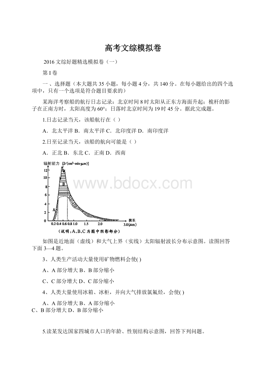 高考文综模拟卷.docx_第1页