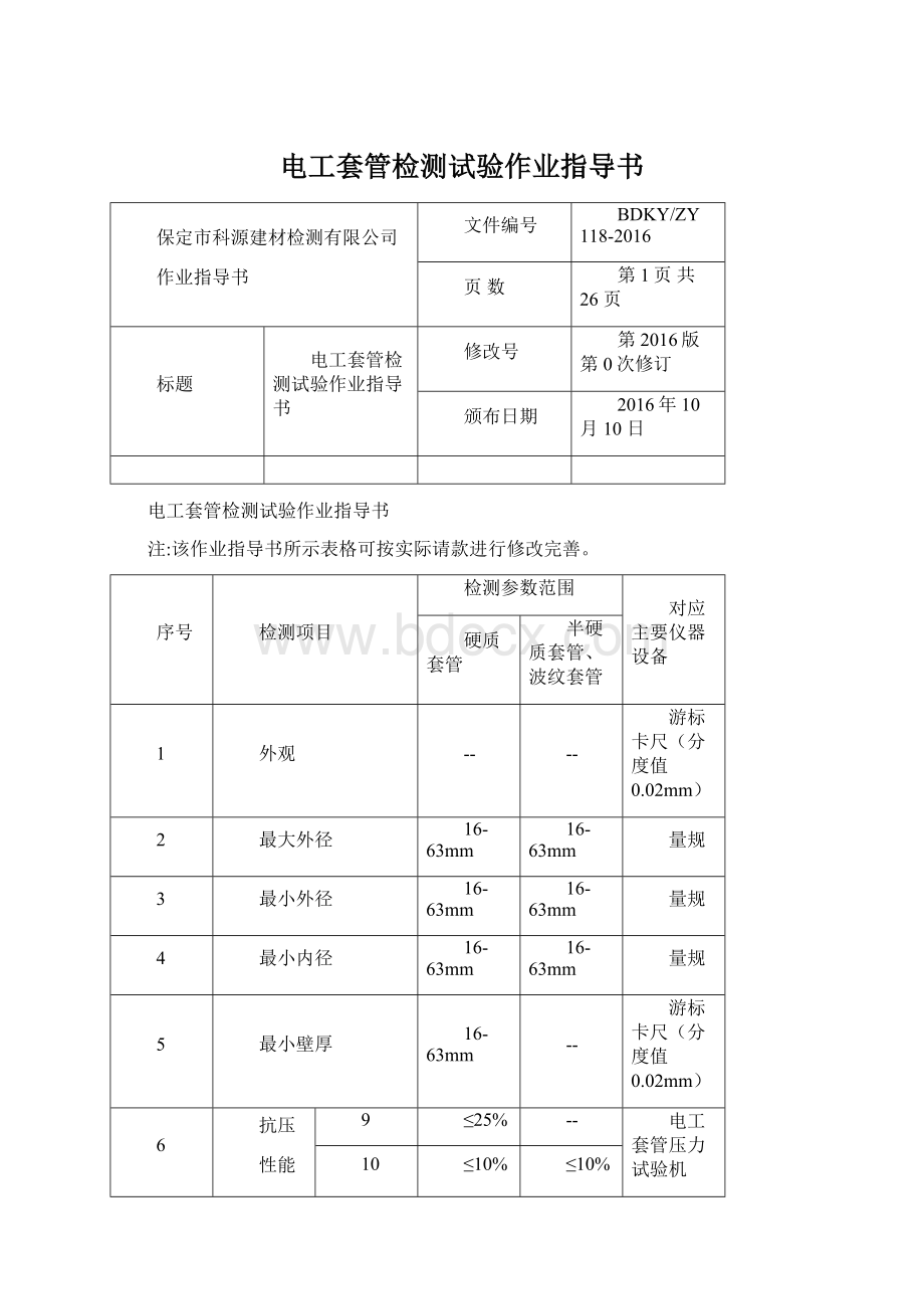 电工套管检测试验作业指导书.docx