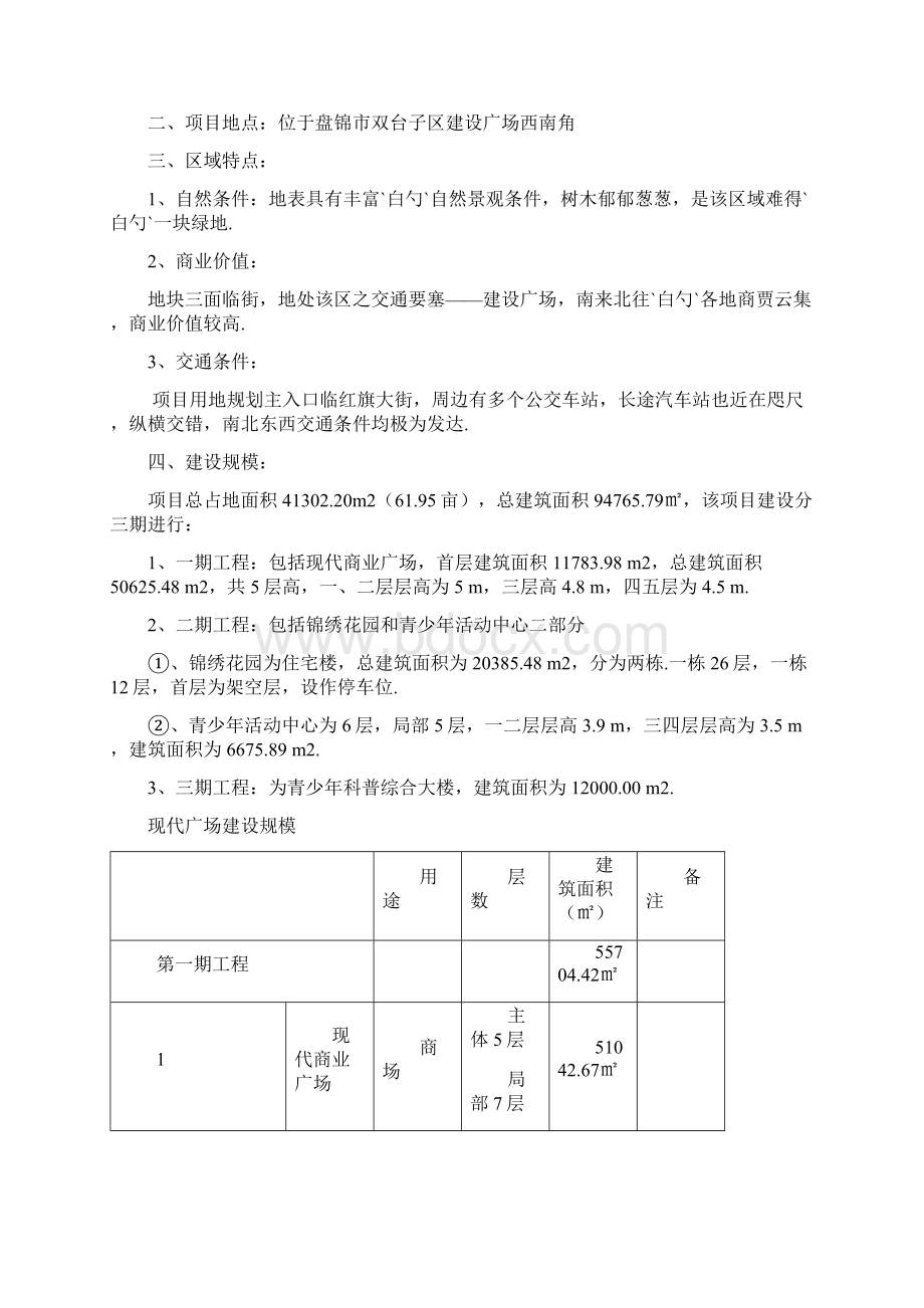 盘锦市现代广场工程项目建设可行性研究报告.docx_第2页