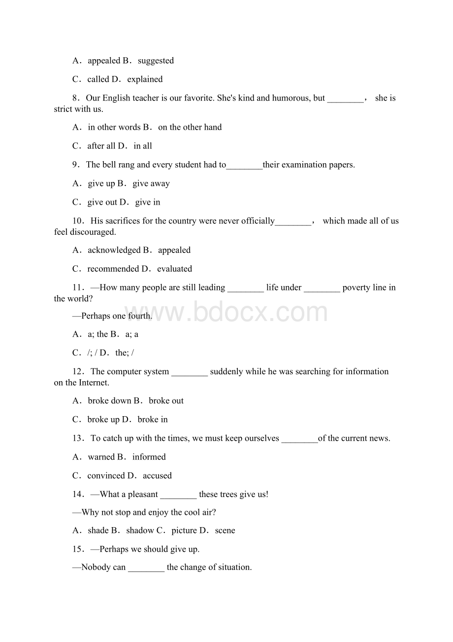 届高考英语第一轮综合能力测评检测试题6Word格式文档下载.docx_第2页