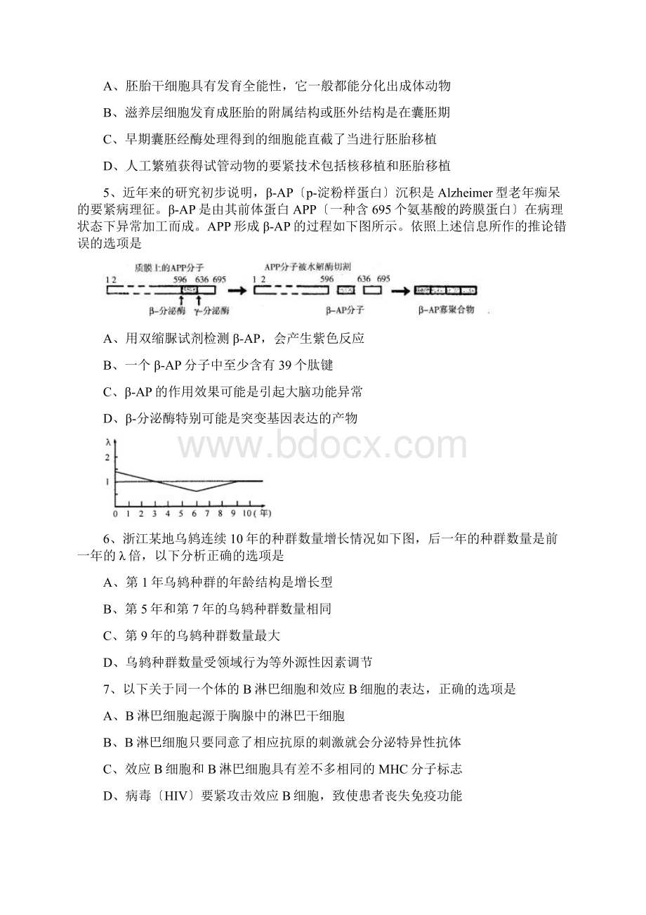 浙江杭州高三上教学质量检测生物.docx_第2页