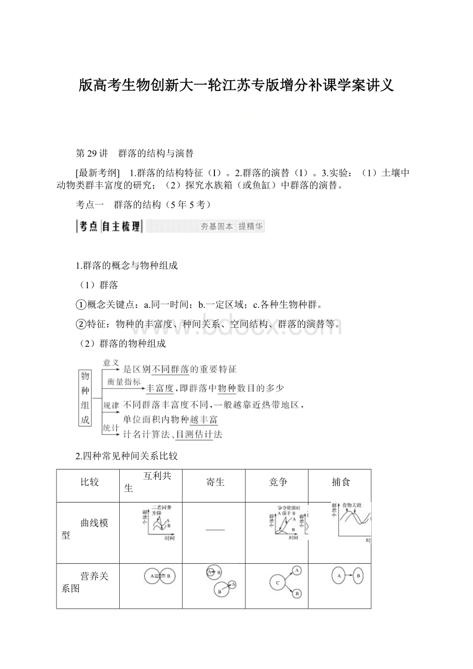 版高考生物创新大一轮江苏专版增分补课学案讲义.docx