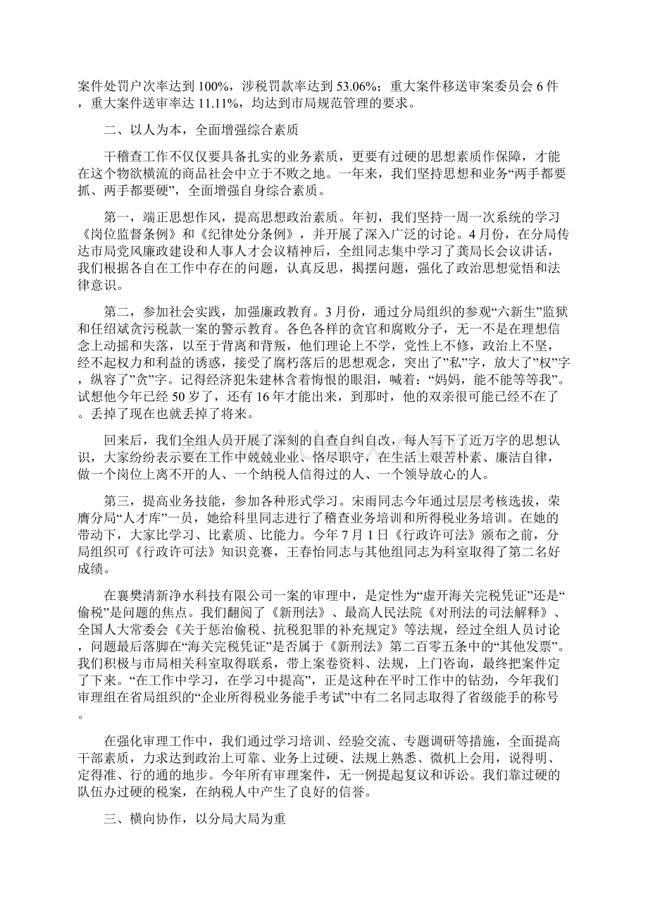 税务分局审理组工作总结.docx_第2页