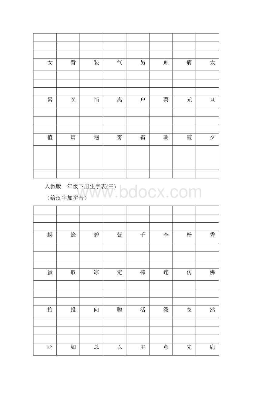 一年级人教版下册生字表给汉字加拼音Word文档格式.docx_第3页