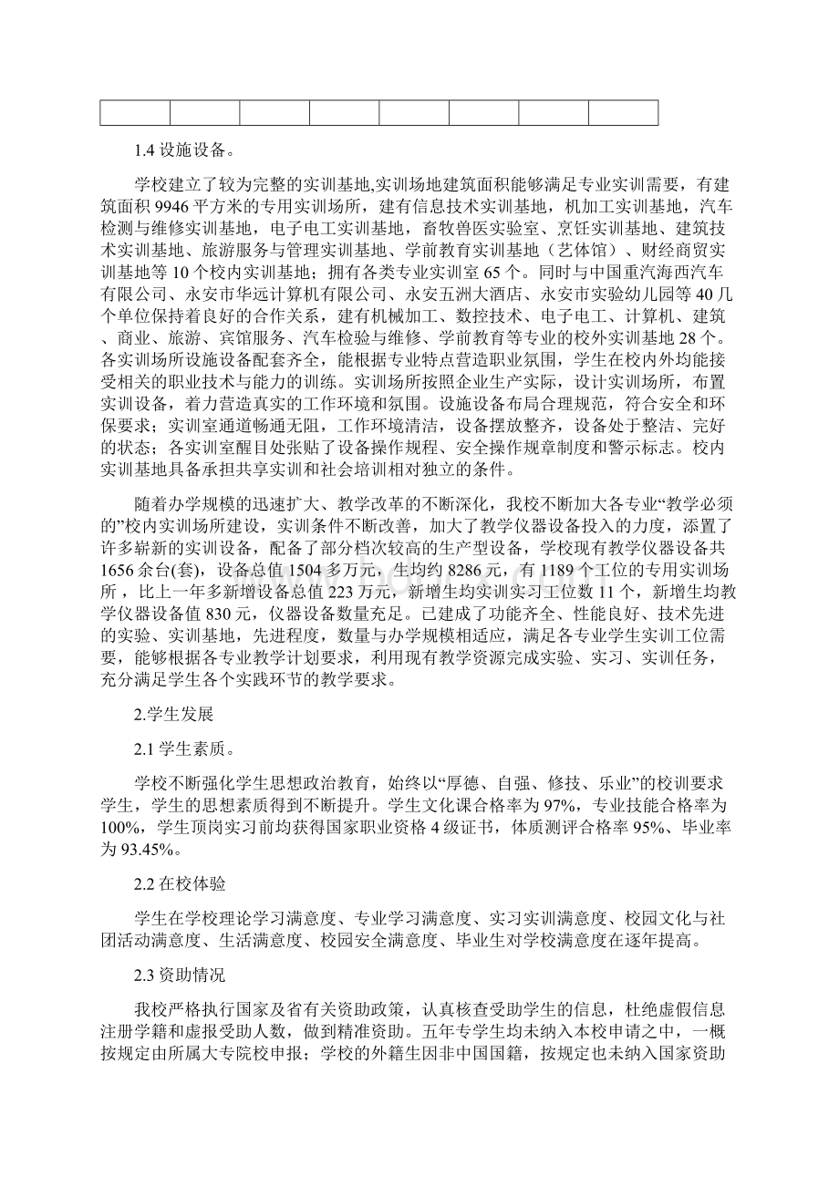 福建永安职业中专学校教育质量报告文档格式.docx_第2页