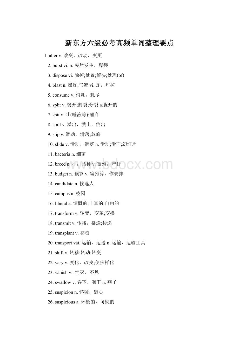 新东方六级必考高频单词整理要点Word文档格式.docx_第1页