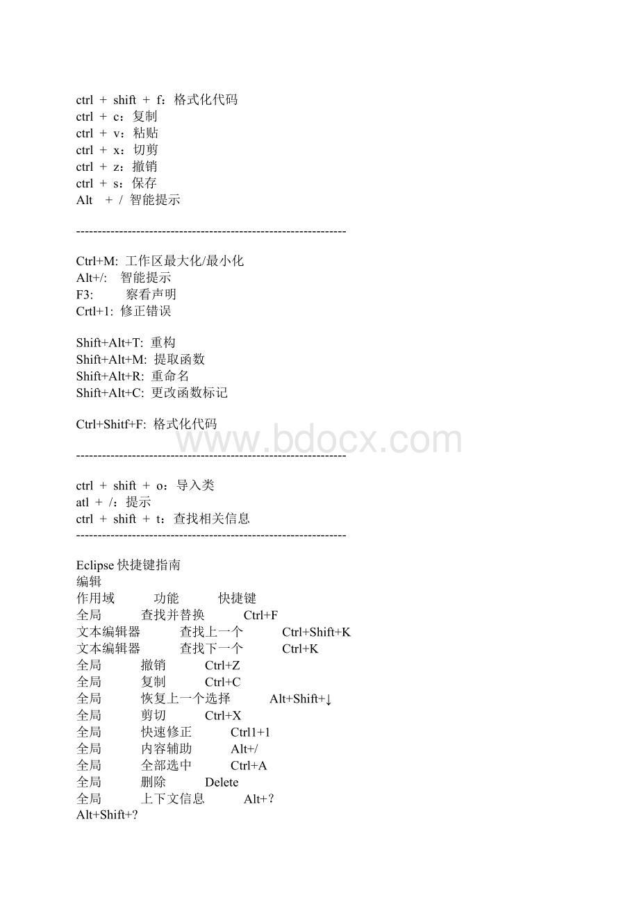 Eclipse快捷键.docx_第3页