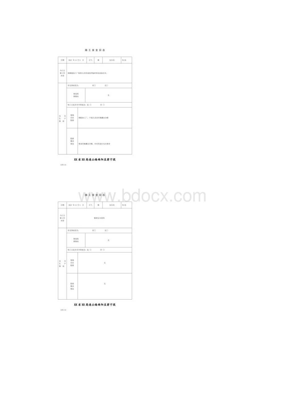 施工安全日志范文.docx_第2页