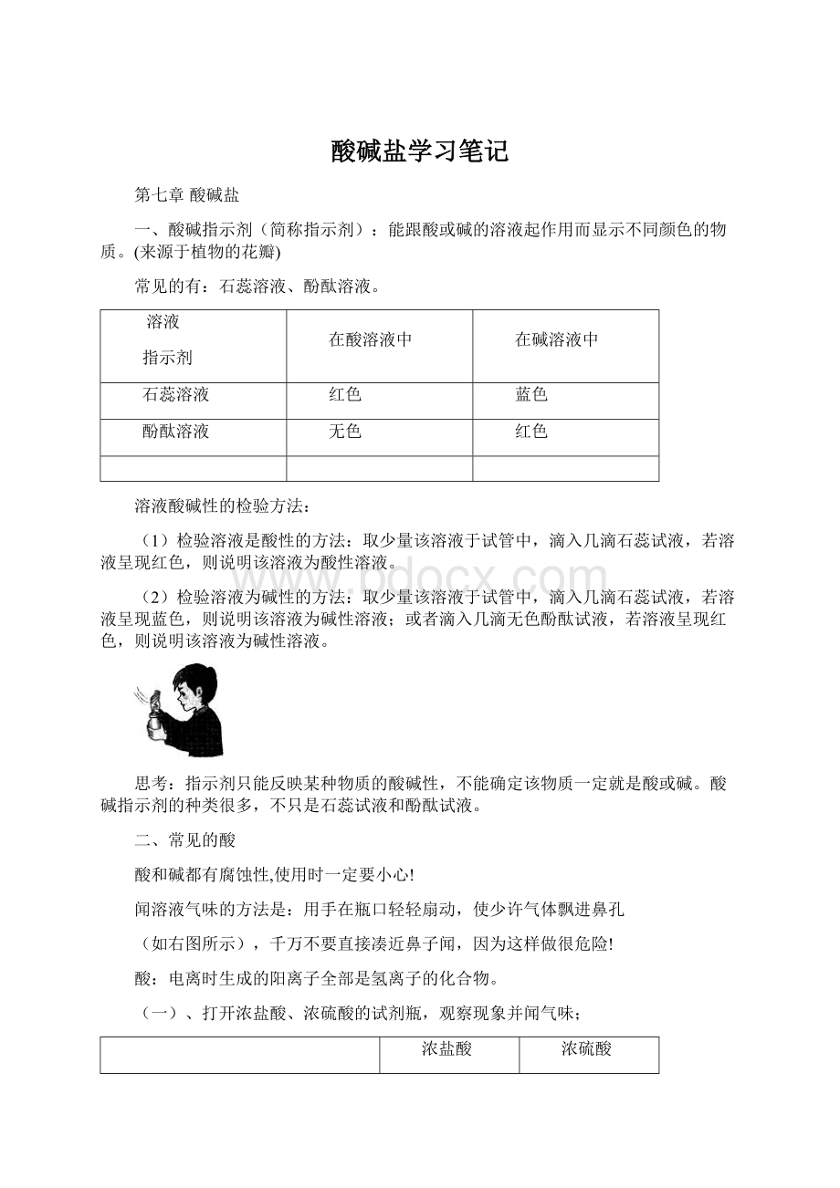 酸碱盐学习笔记Word格式.docx