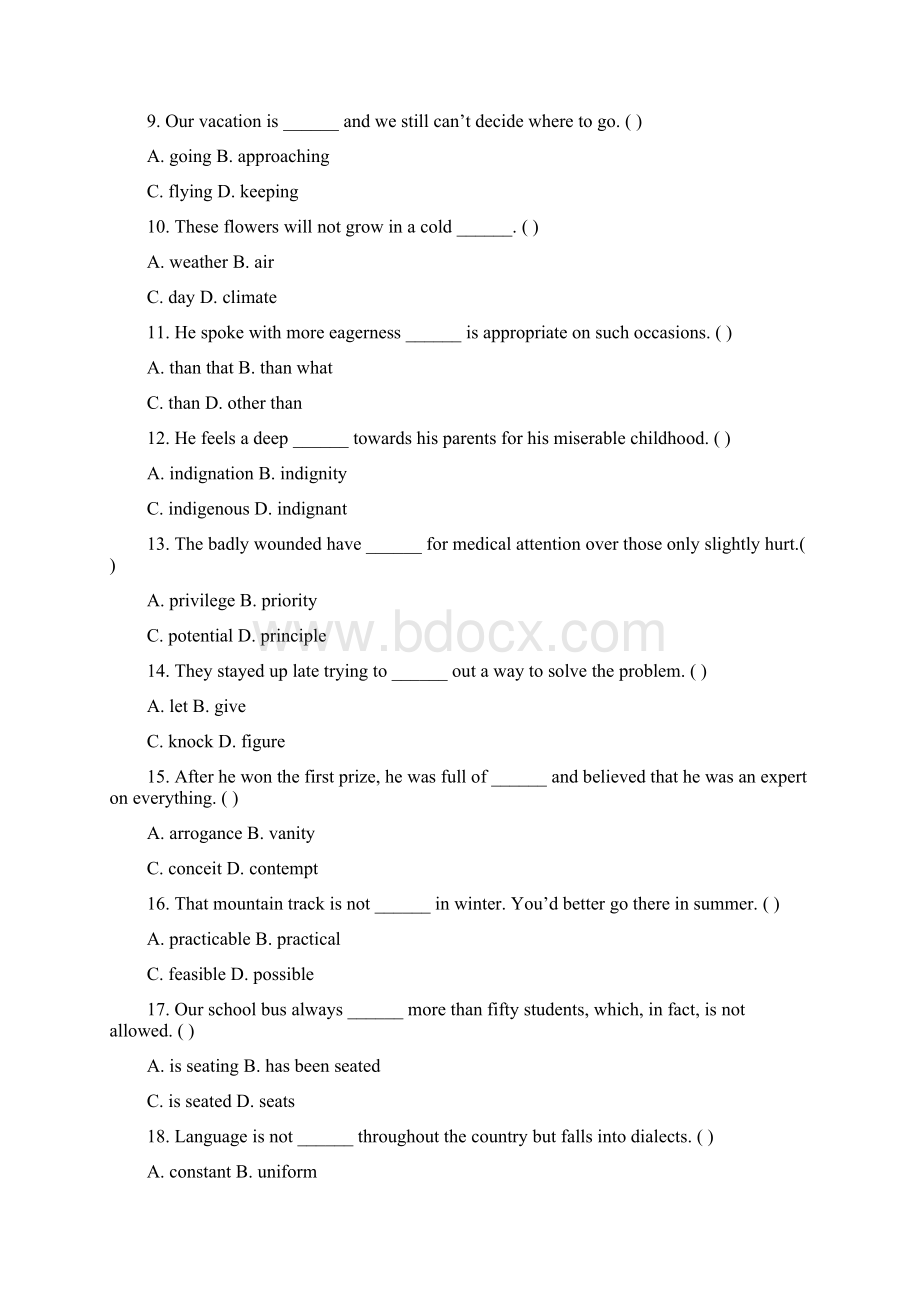 成人高考高起点英语试题及答案Word文档格式.docx_第2页