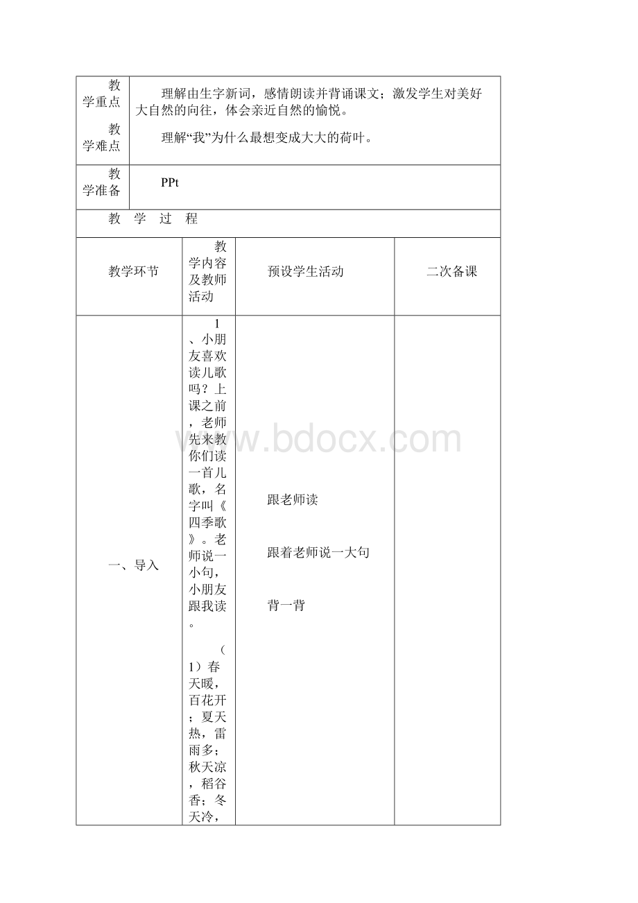 苏教版二年级小学下语文第八单元表格式教案.docx_第2页