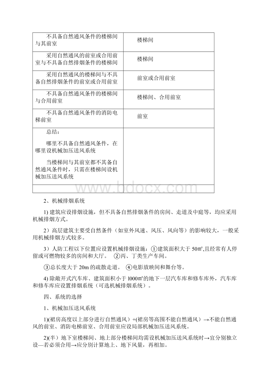 机械加压送风系统与机械排烟系统核心知识点Word文件下载.docx_第2页