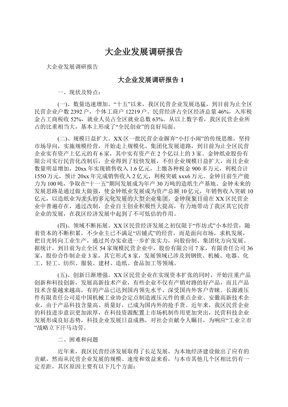 大企业发展调研报告.docx