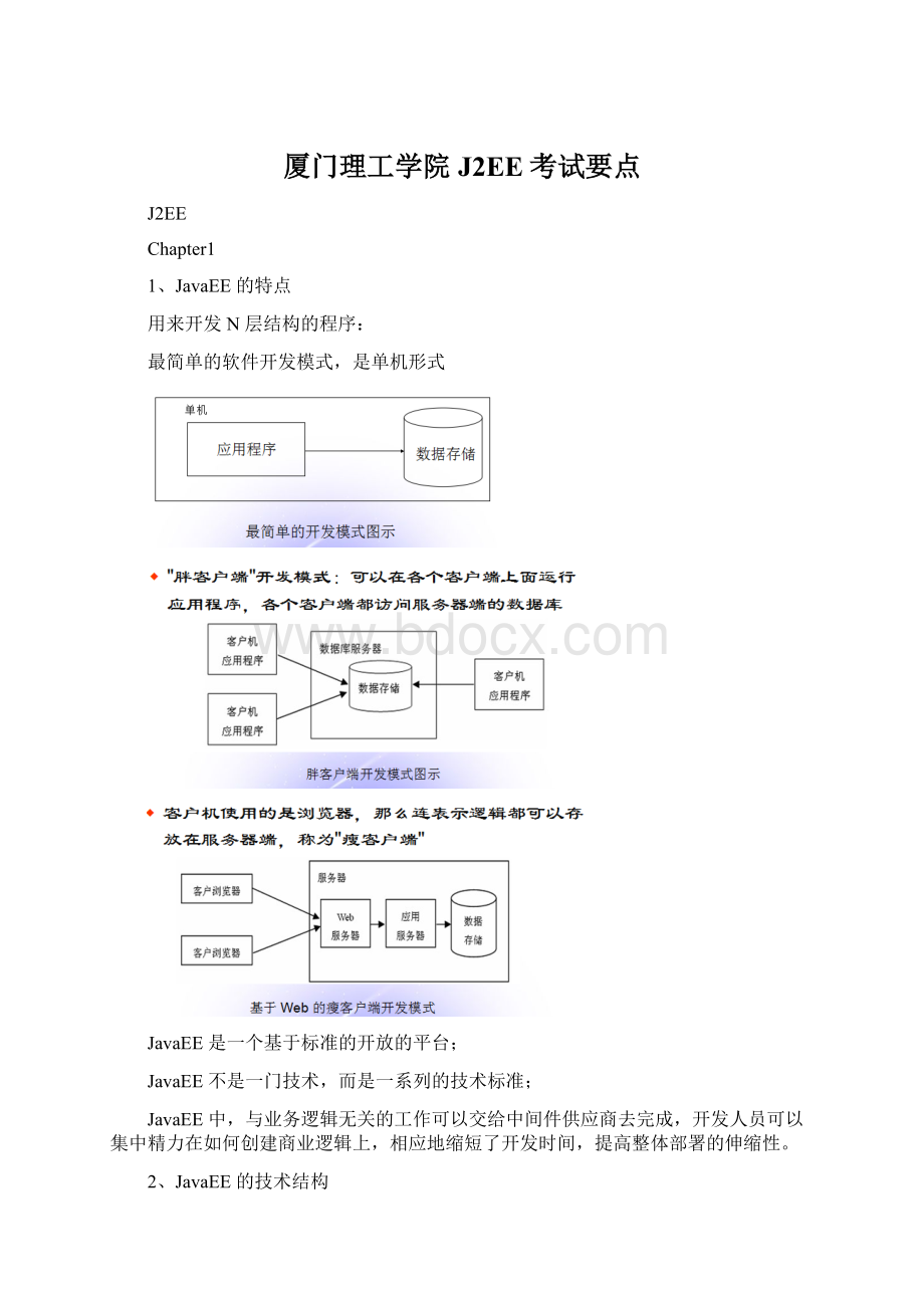 厦门理工学院J2EE考试要点.docx