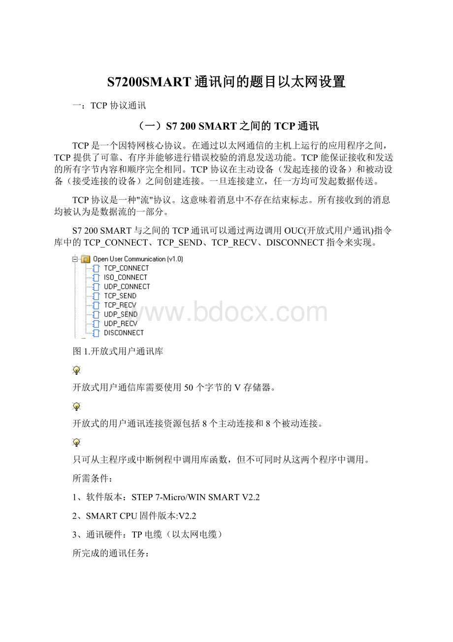 S7200SMART通讯问的题目以太网设置.docx