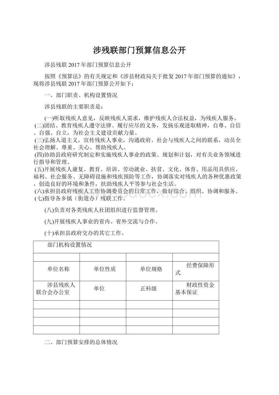 涉残联部门预算信息公开.docx_第1页