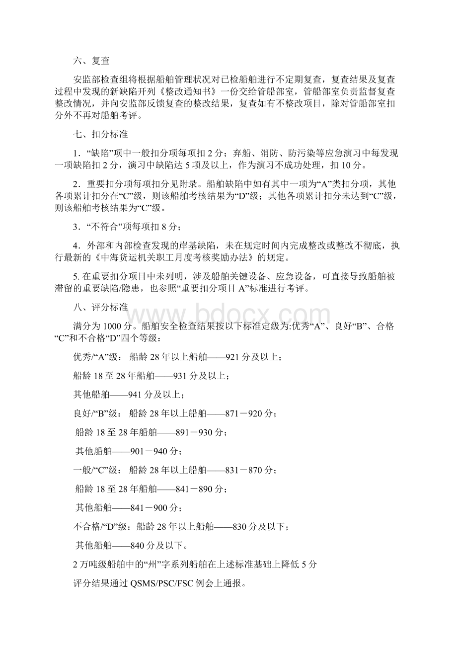 船舶安全检查表检查评分细则0120定稿版Word文档下载推荐.docx_第2页