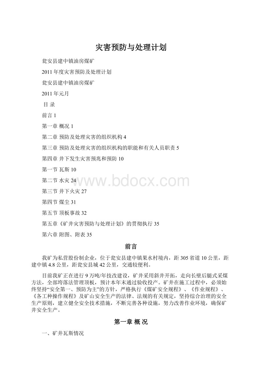 灾害预防与处理计划Word文档下载推荐.docx_第1页