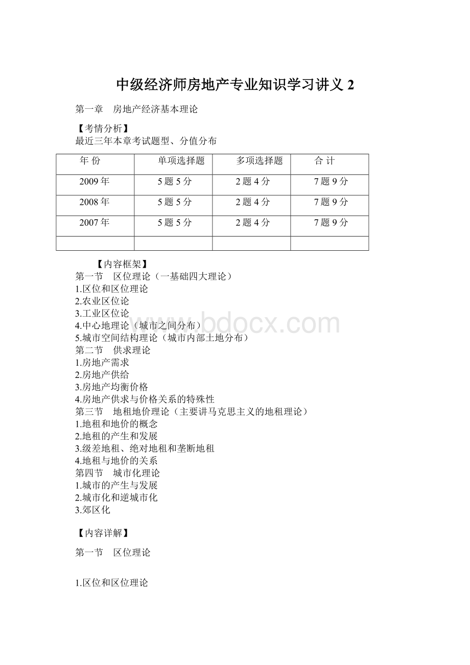 中级经济师房地产专业知识学习讲义2Word文档下载推荐.docx