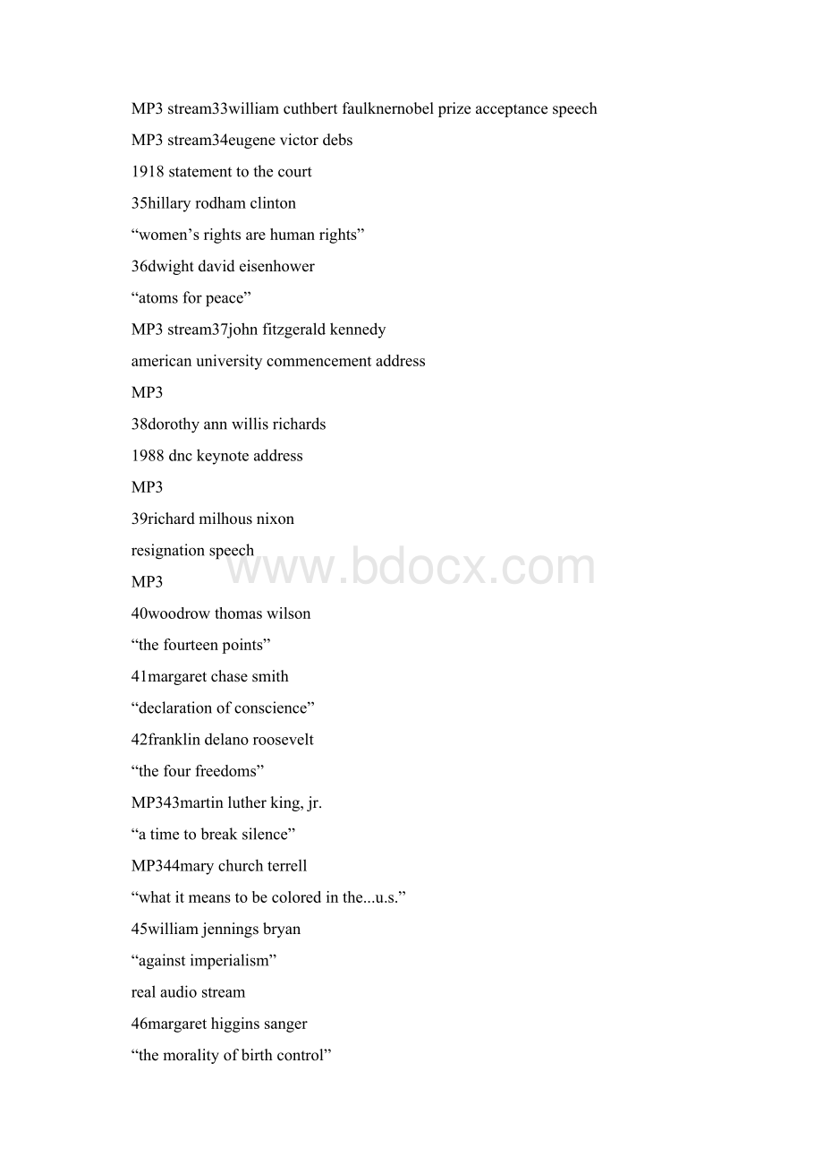 美国20世纪100个经典英文演讲MP3精选多篇.docx_第3页