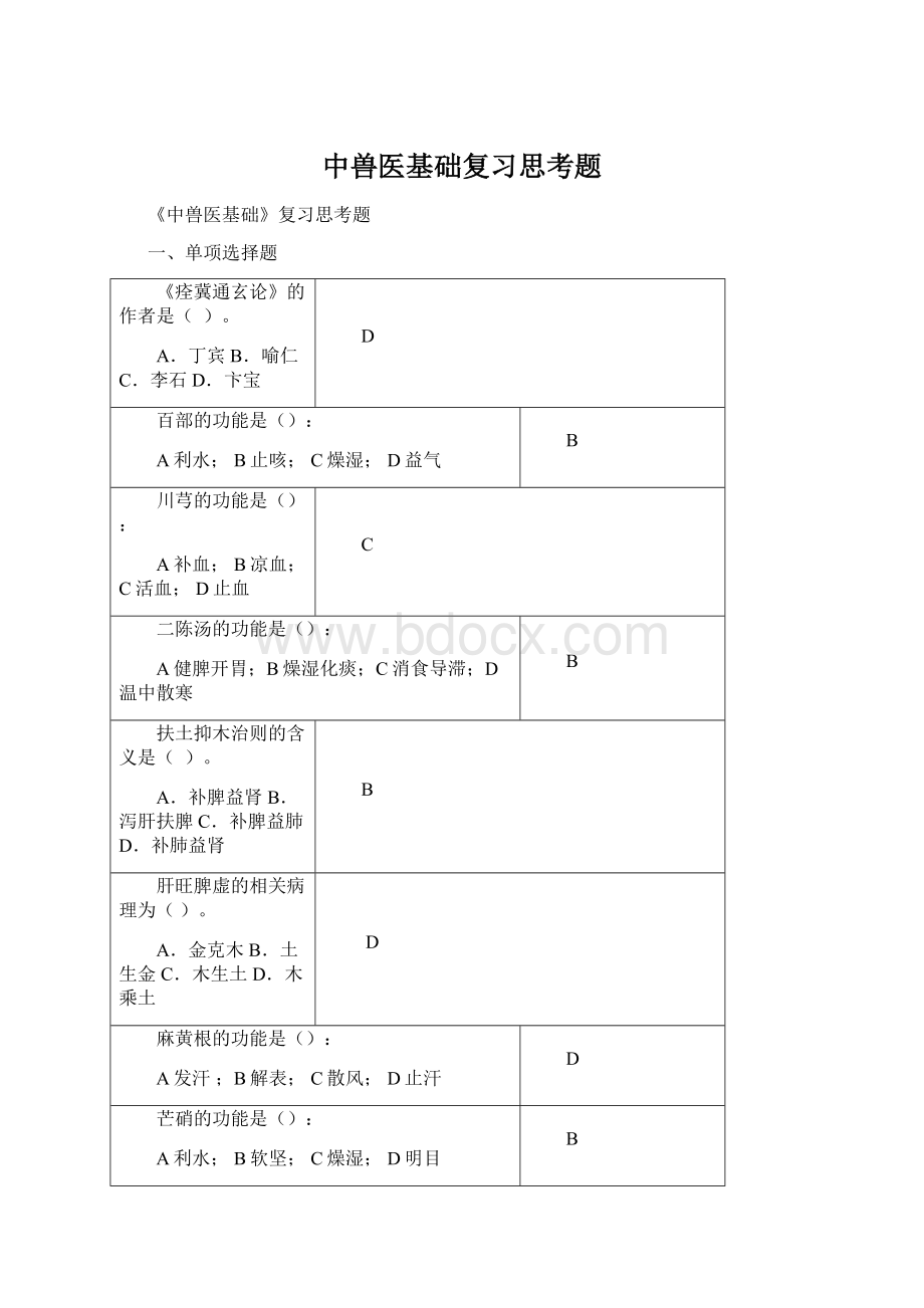 中兽医基础复习思考题Word格式文档下载.docx_第1页