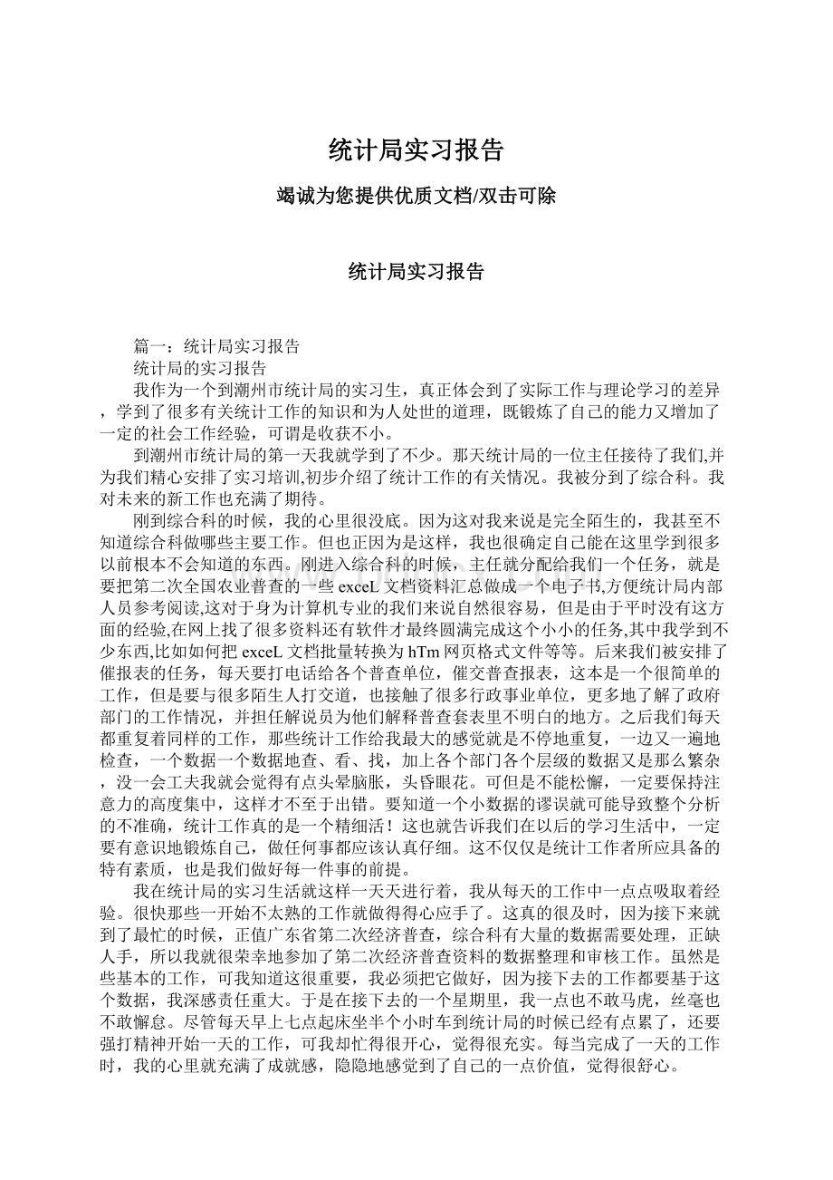 统计局实习报告.docx