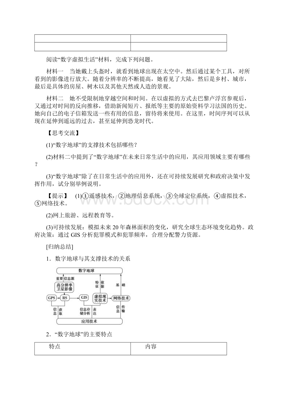 学年鲁教版高中地理必修三学案第3单元 单元活动 走进数字地球 Word版含答案.docx_第3页