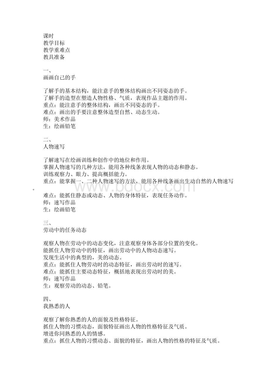 浙美版六年级美术教学计划Word下载.docx_第2页