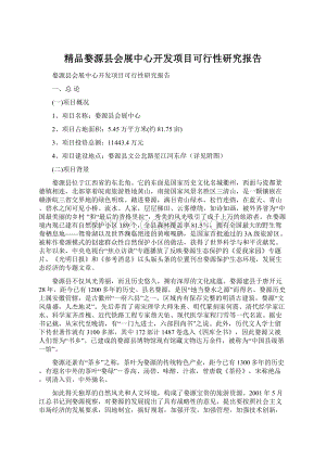 精品婺源县会展中心开发项目可行性研究报告.docx