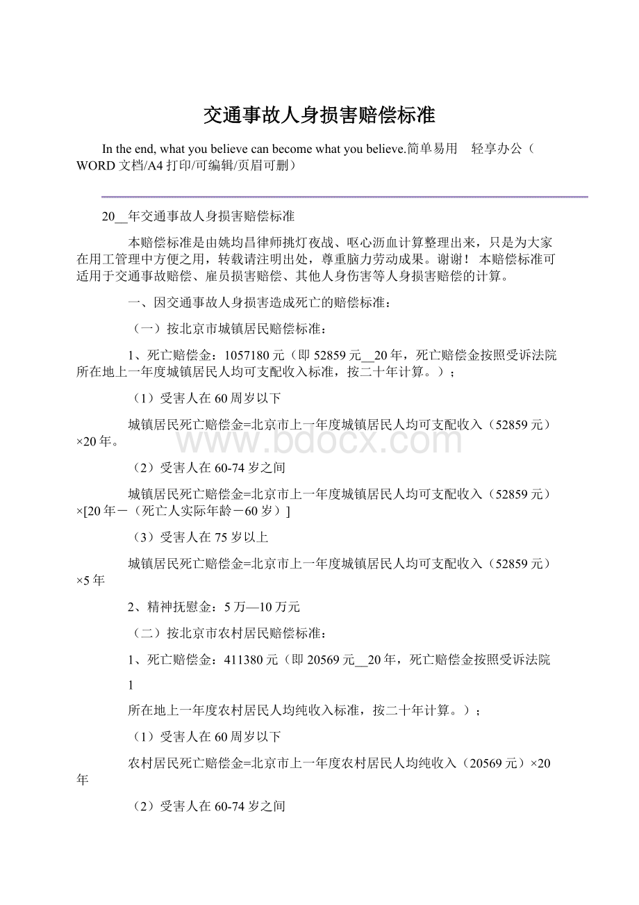 交通事故人身损害赔偿标准文档格式.docx_第1页