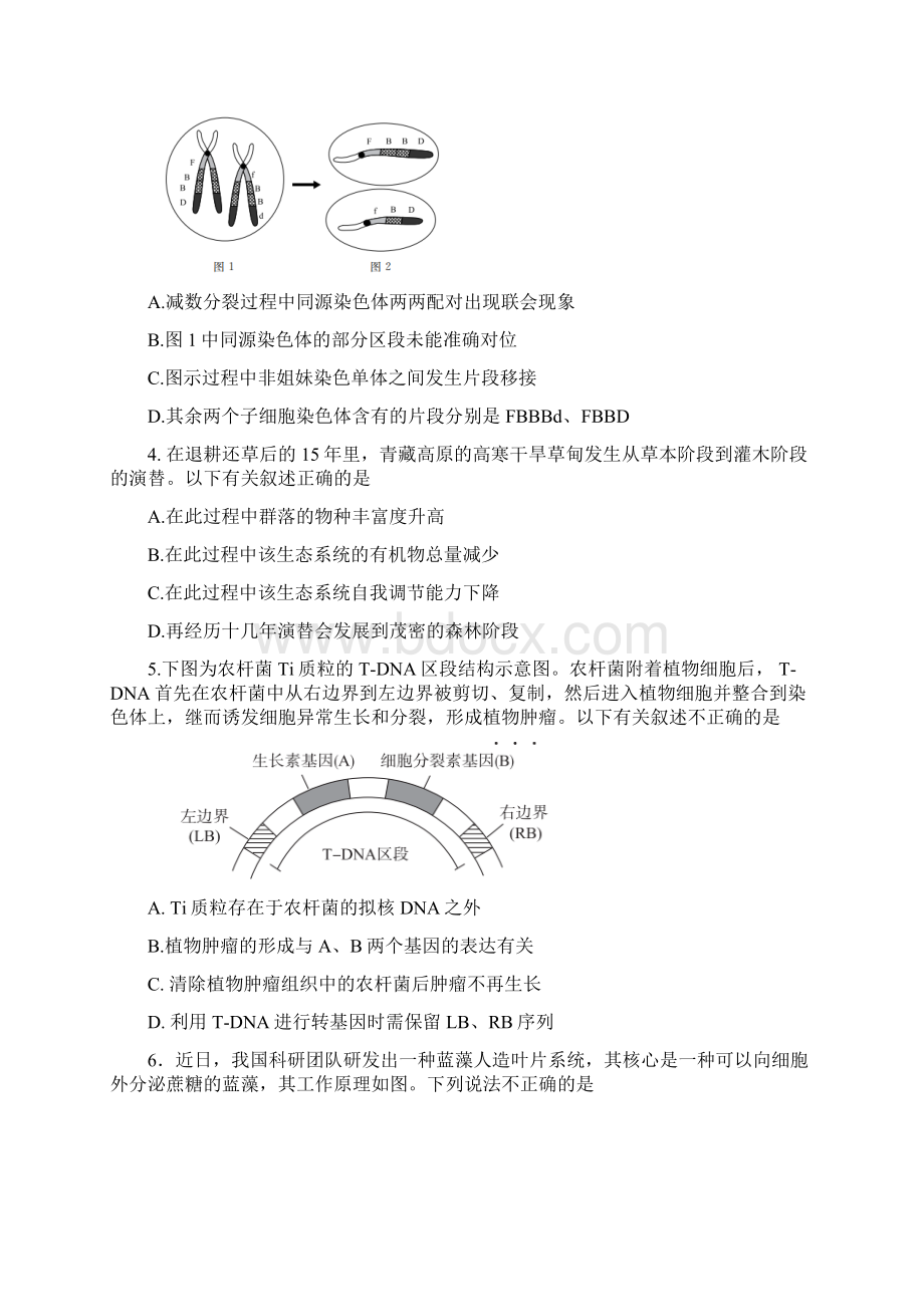 北京市东城区届高三下学期综合练习二模理科综合试题含答案Word文档下载推荐.docx_第2页