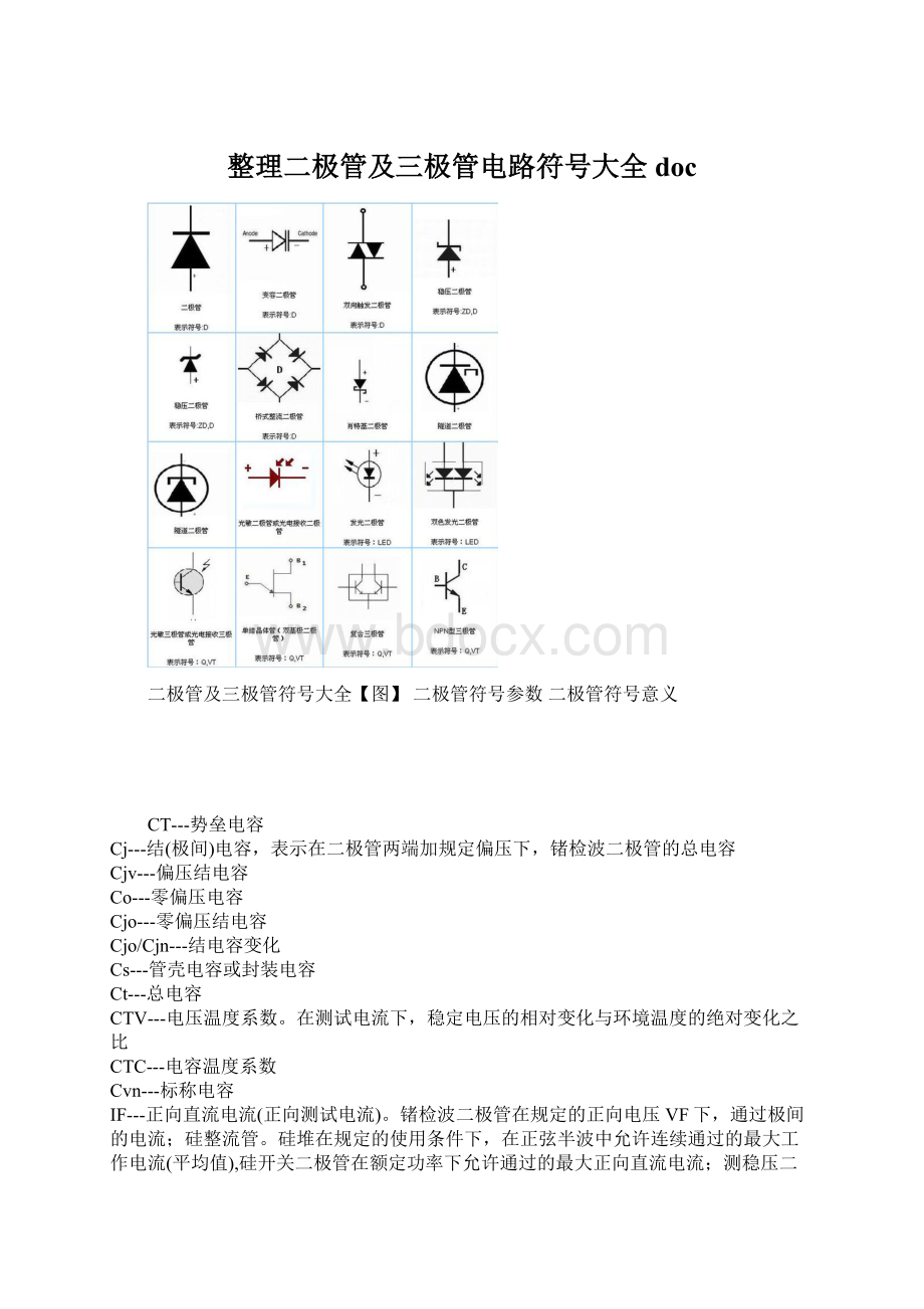 整理二极管及三极管电路符号大全doc.docx