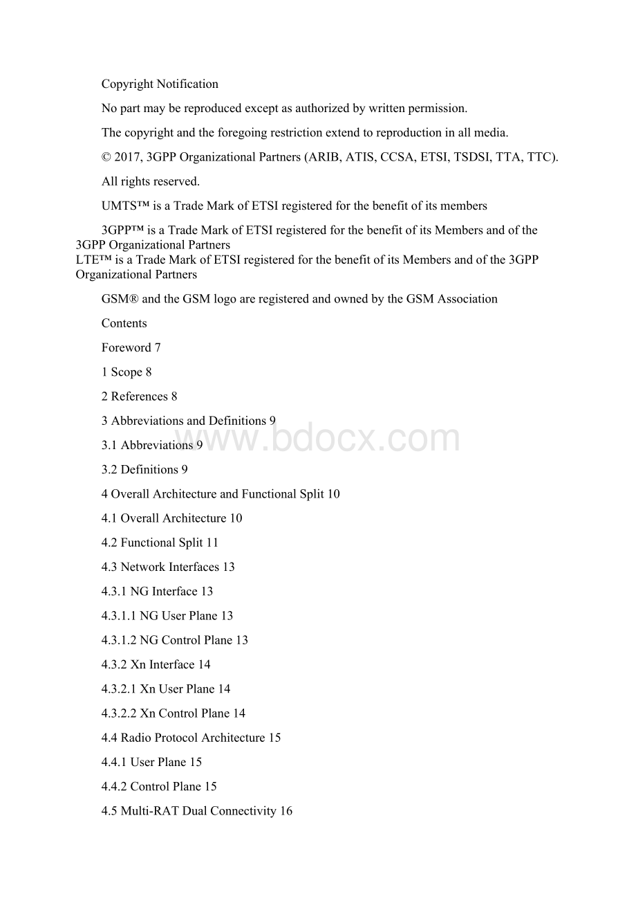 Technical Specification Group Radio Access Network NR NR and NGRAN Overall Description文档格式.docx_第2页